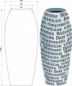Mobile Preview: Benvenuto Vase mit Gravur, Polystone Serie in verschiedenen Sprachen 