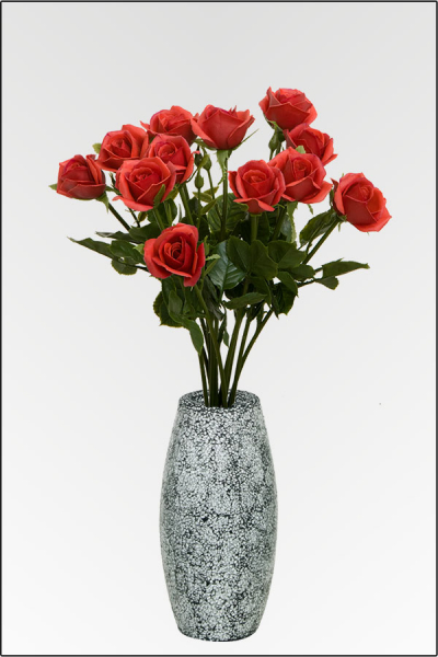 Blumenstrauss Rosen ca. 60 cm rot aus Kunststoff