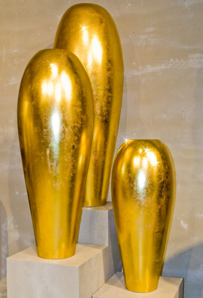 Albany Vasen Set 100/130/150 cm in Blattsilber