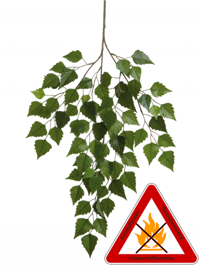 Birken Zweig künstlich ca.65 cm, permanent schwerentflammbar.