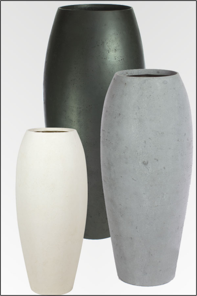 Del Garda Vase, Polystone Serie 90 cm anthrazit