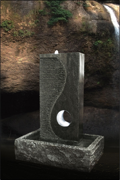 Granitbrunnen "Salo" 90x60x50 cm mit LED Beleuchtung