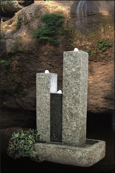 Granitbrunnen "Urta" 100x60x50 cm mit LED Beleuchtung