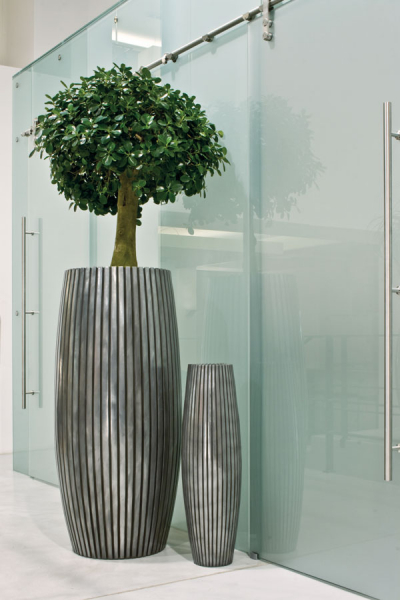 Perugia Vase; ca.50 cm; rund 20cm; alu schwarz