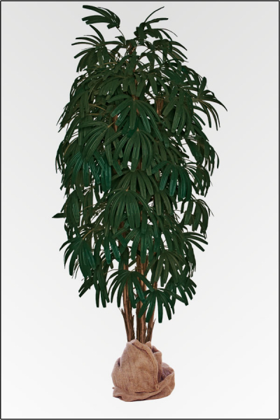 Rhapis Palme, kuenstliche Palme mit Naturstamm ca. 210 cm